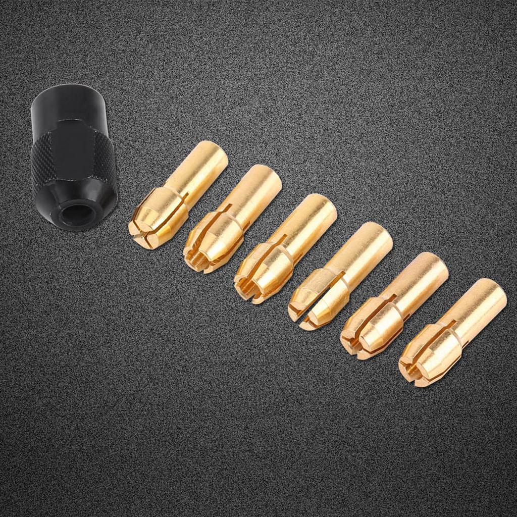 6pcs Collet Chuck Collet Collet Chuck Sleeves Grasp Capacity Range 1mm3.2mm with M8*0.75 Fits Rotary Tools Collet Holder