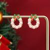 Christmas Santa Snowflake Earrings Cane Candy Bells Elk Earrings Christmas Hat Earrings