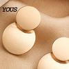 Large And Small Circle Earrings Chunky Dangle Earrings, Geometric Stud Double Thin Metal Sheet Round Disc Jewelry for Women Comfortable Long Wear