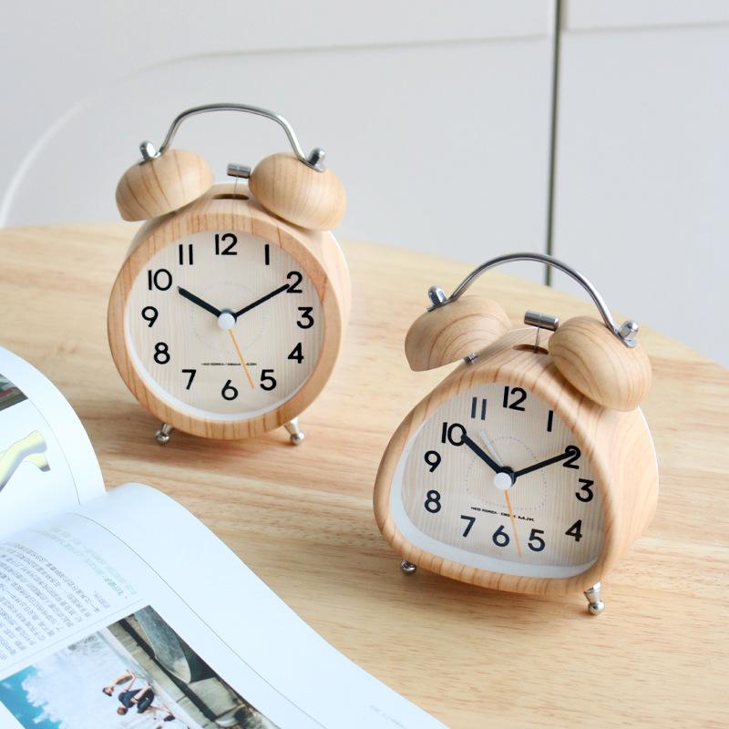 Bedside alarm clock creative student metal ringing mechanical alarm clock children cute luminous mute simple