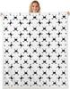 Airplane Pattern Blanket Soft Fleece Throw Kids Room Decor Aviation Theme Baby Gift Home Decoration