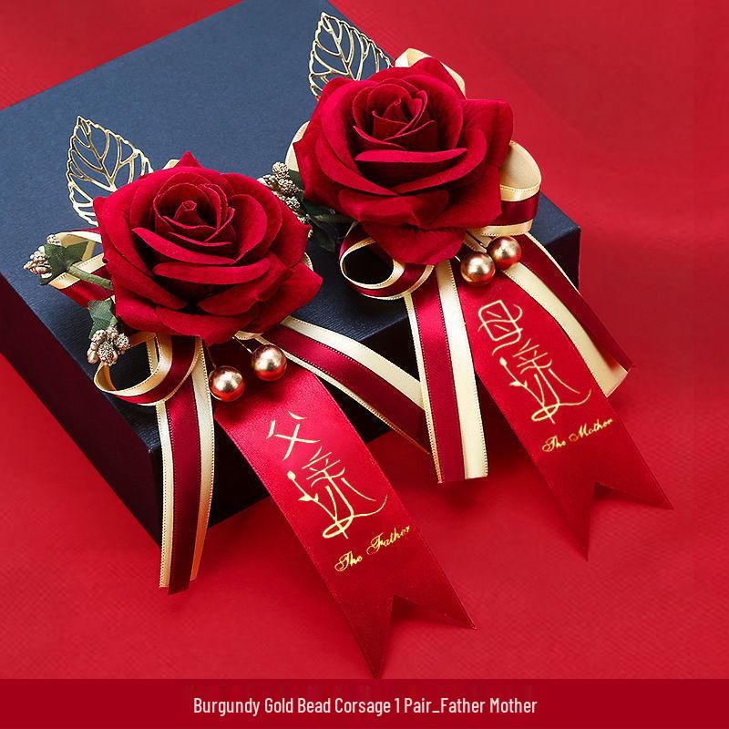 Wedding Corsage & Boutonniere Set for Bride, Groom, Bridesmaids & Groomsmen