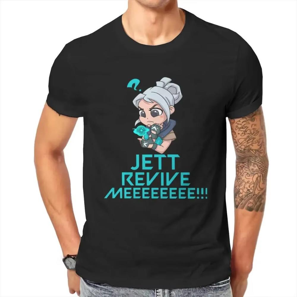 

Футболка Jett Revive me VALORANT Game, классическая графика, большой размер, футболка с круглым вырезом, распродажа, мужская футболка Harajuku с коротким рукавом XXXXXL чёрный