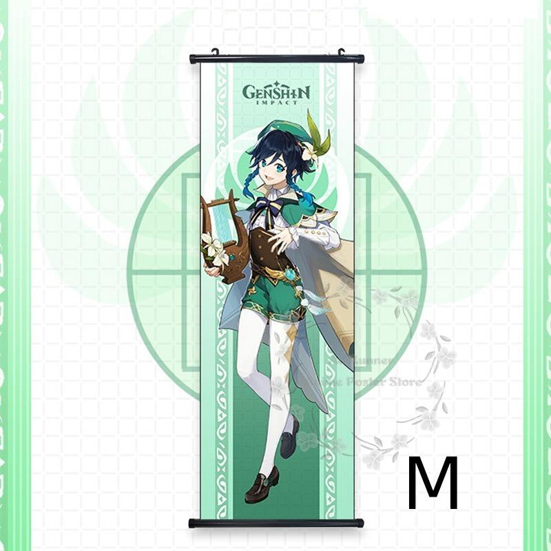 Impact Genshin Scroll Hanging Painting Anime Character Bedroom Decoration Painting Comic Exhibition Two-Dimensional Poster