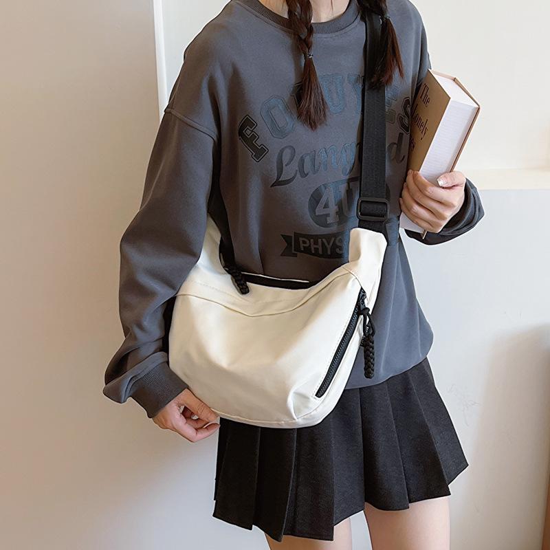 Women's Casual Oxford Cloth Shoulder & Crossbody Bag - Solid Color, Fashionable Commuter Style