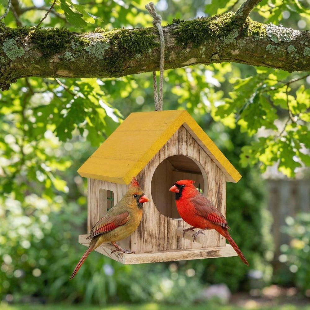 Handgefertigtes Holz-Vogelhaus Belüftung Hängender Vogelfutterspender Brutkasten Papageienzucht