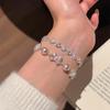 Zircon Bow Pearl Bracelet: Heart Light Collection - Fashionable, Versatile Wrist Accessory for Women