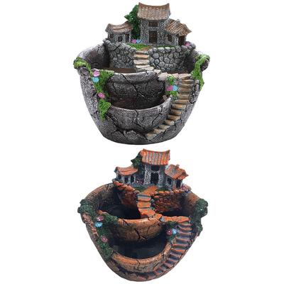 Sukkulententopf Vintage Mehrfachtopf Pflanzgefäß Dekorativer Sukkulentenübertopf Multifunktioneller Blumentopf Bottichform für Zuhause Büro