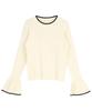 Titibait Crew Neck Bell Sleeve Knit White (ACXP3773), Women's, Medium,
