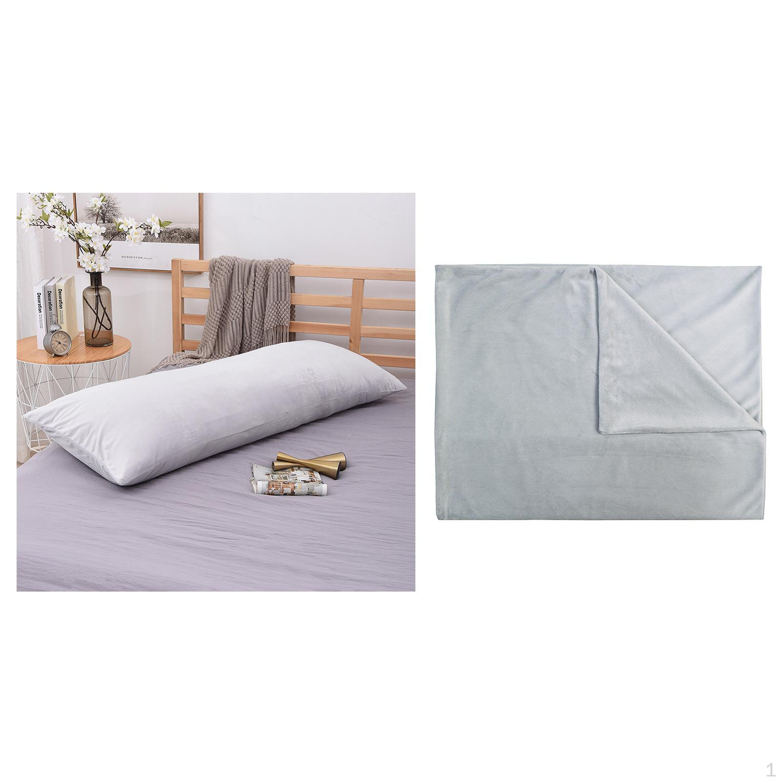 Pillow Cover Body Pillowcase with Zipper Silver 50x137cm
