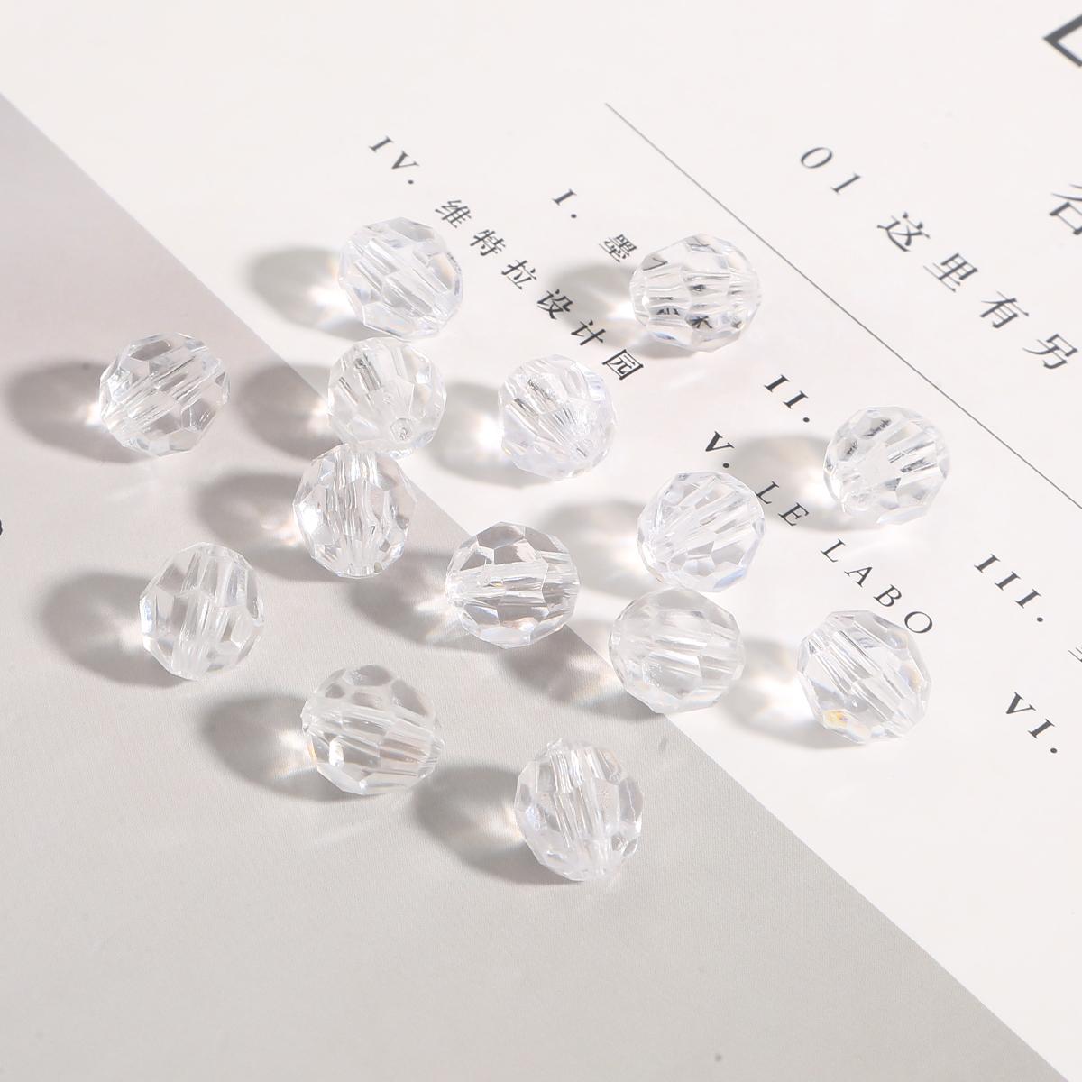 

30-200 шт. граненые акриловые бусины, цветные прозрачные, свободные разделительные бусины для изготовления ювелирных изделий, аксессуары своими руками 12mm 30pcs белый