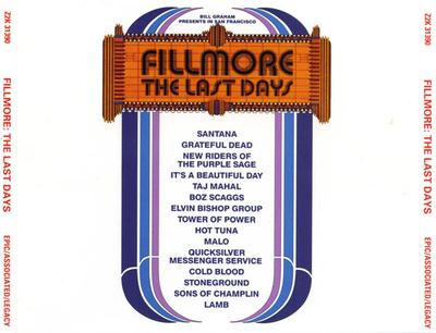 CD VERSCHIEDENE Fillmore The Last Days  31390 Epic Associated 1991 US Rock Gebraucht