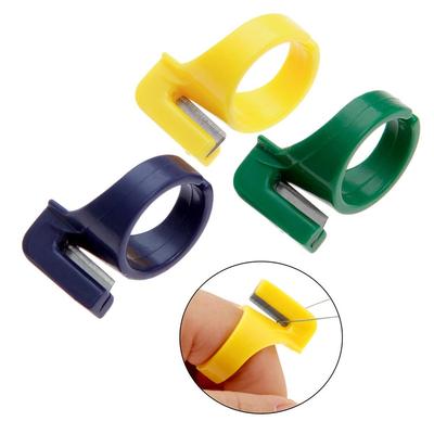 3PCS Home DIY  Needle Plastic Thimble Finger Blade Thread Cutter Sewing Ring