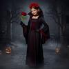 Dětské Cosplay Červené Upíří Halloweenské Šaty Pro Děti Duch Nevěsta Gotický Kostým Upíří Karnevalové Oblečení Černé Červené Oblečení
