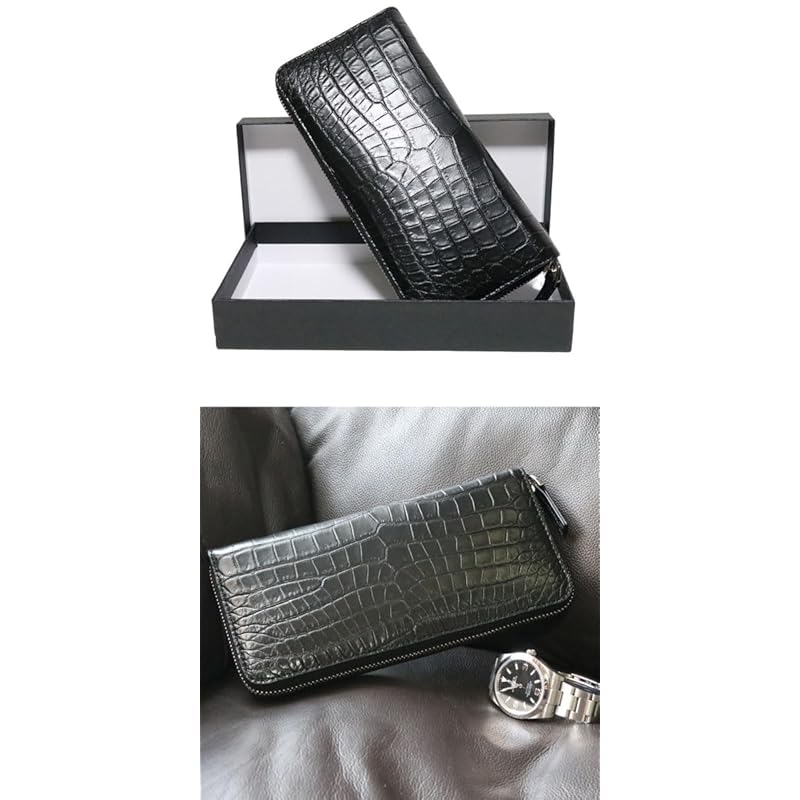 [Berkut] black crocodile long wallet men's ladies genuine crocodile long wallet matte finish genuine leather Genuine leather leather crocodile