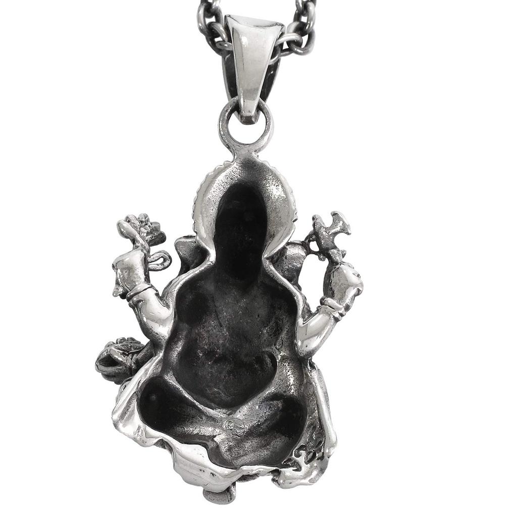 Gin no Ganesha Silver 925 Necklace Indian God Amulet [Shinjuku Kura] (with Chain) Men's