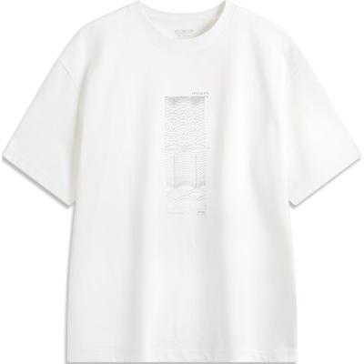 Li Ning X Ninepointnine Collaboration Sports Lifestyle Series Loose Fit Round Neck Logo Letter Print Short Sleeve T-Shirt Unisex T-Shirt AHSU989-4