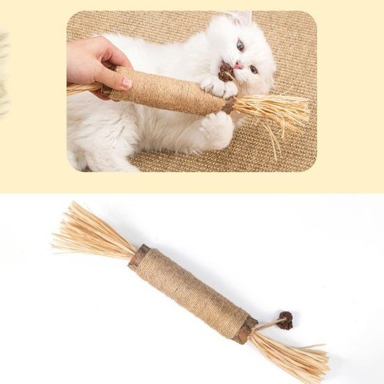 Yousheng Cat Chew Toy for Dental Care Edible Teeth Cleaning Teething Rod Natural Ingredients Cat Biting Sticks Entertainment Bite-resistant Fun