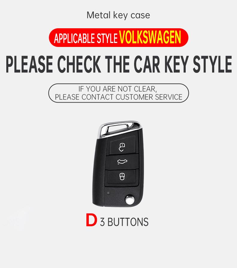 Interior Mouldings Metal Car Key Case Cover Shell For VW Volkswagen Golf 7 MK7 Tiguan MK2 SEAT Ateca Leon FR 2 Ibiza For Skoda O