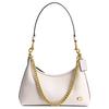 Juliet 25 Logo Zip Closure Leather Shoulder Tote Bag Medium Women Handbags Chalk CW640-B4HA