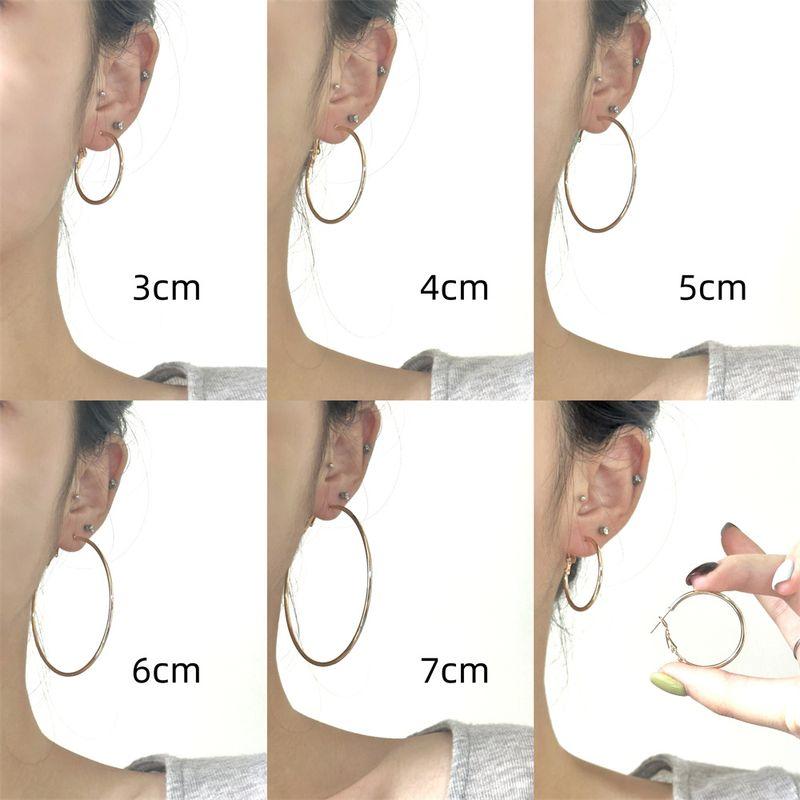 

Zoozmini Millennium Ancient Early Sense Women s Team Same Style Simple Bracelet Earrings Stylish Silver Exaggerated Big Earrings Stud Earrings Gold plated 3cm