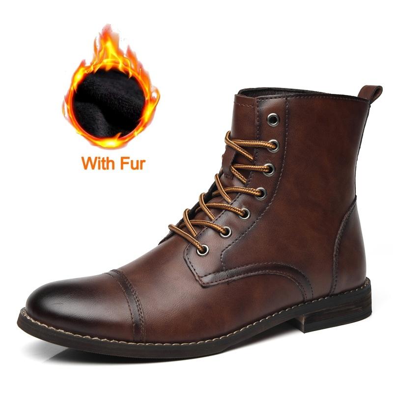 

Высококачественные мужские зимние повседневные кожаные ботинки «Челси» на плоской подошве, дизайнерские водонепроницаемые рабочие ботинки на открытом воздухе, ботинки с острым носком для мужчин 48