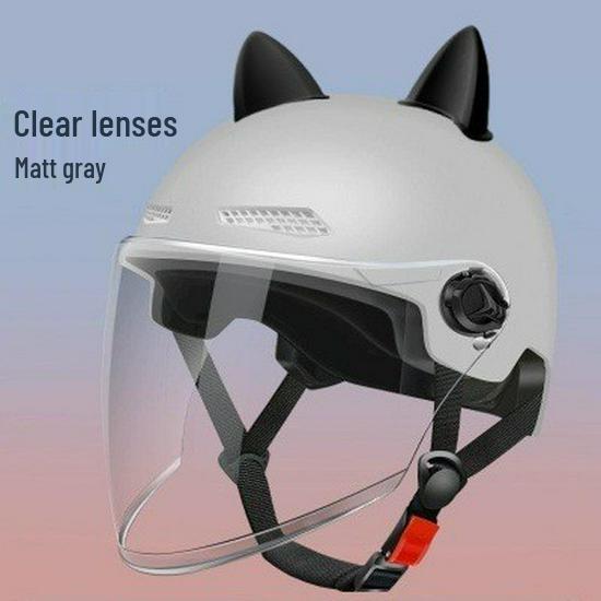 Certified Cat Ear Electric Bike Helmet for Men & Women: Sun Protection, All-Season Safety