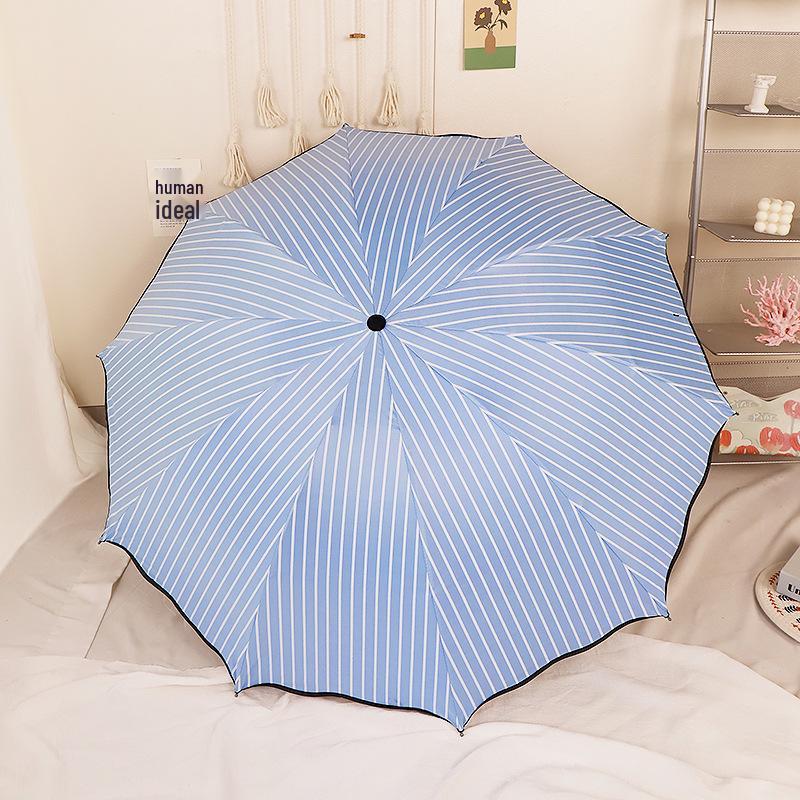 Compact Dual-Use Women's Parasol: Rain & Sun Protection, UV Shield, Korean Style, Fresh Folding Design, Elegant & Practical.