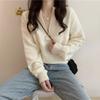 Small Casual Style Design Zipper Sweater Women's Autumn and Winter Loose Pullover Knitting