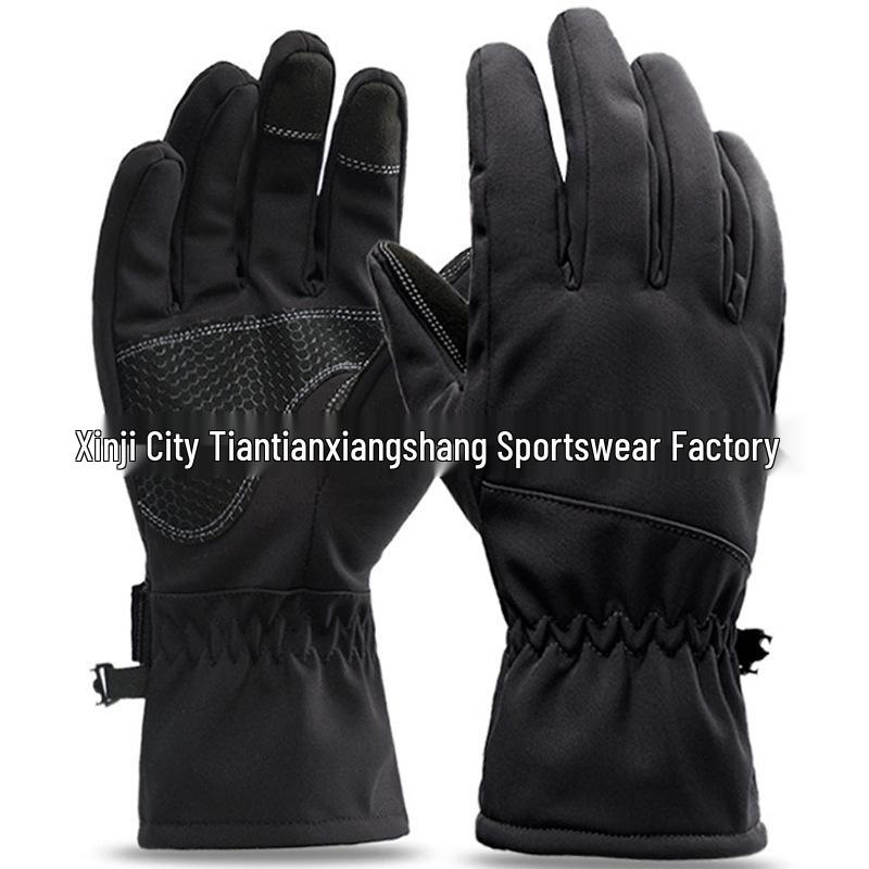 Winter Waterproof Plush Soft Shell Tactical Gloves for Mountaineering, Skiing, and Cycling