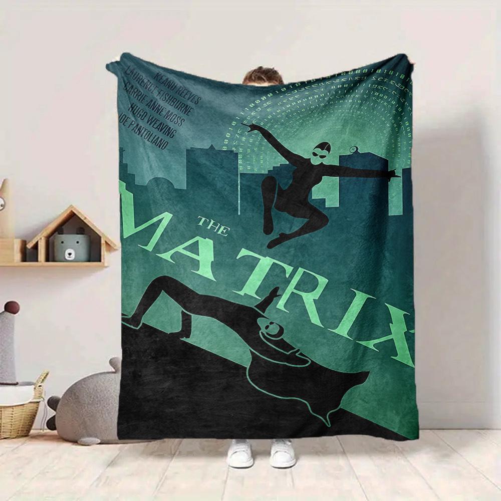 1pc The Matrix Flannel Throw Blanket - HD Printed Lightweight Soft Warm All-Season Blanket for Sofa, Bed, Travel, Camping 031