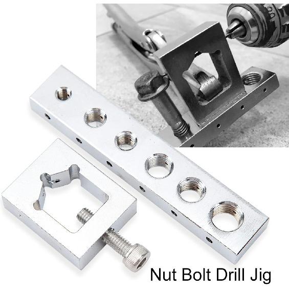 Bolt Drill Jig Metric, VS559 Metal Nut Bolt Drill Jig High Hardness Safety Wire Drill Set for Secure Locking Wire