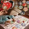 Multicolor DIY Chinese Fan Song Brocade DIY Accessories Mini Handhold Fan Photo Props with Mini Mirror Hand Made Makeup Mirror
