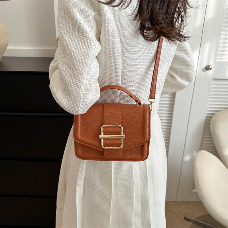 Bolsa transversal de couro sintético da moda para mulheres, cor sólida, versátil, bolsa de ombro mensageiro para passeios e viagens