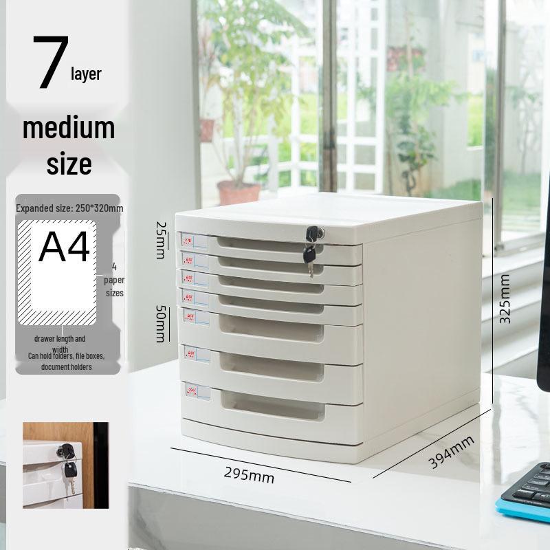 Abschließbarer mehrschichtiger A4-Desktop-Aktenschrank und Aufbewahrungsbox