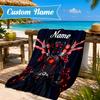 Custom Name Toilet Heart In Space Adventure Microfiber Beach Towel, Lightweight for Summer Travel, Swimming Pool Fan Gift