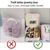 Scatola Organizer per Gioielli Decorazione Alfabetica Multi Scomparti Custodia per Gioielli Orecchini Collane con Specchio Articoli per la Casa