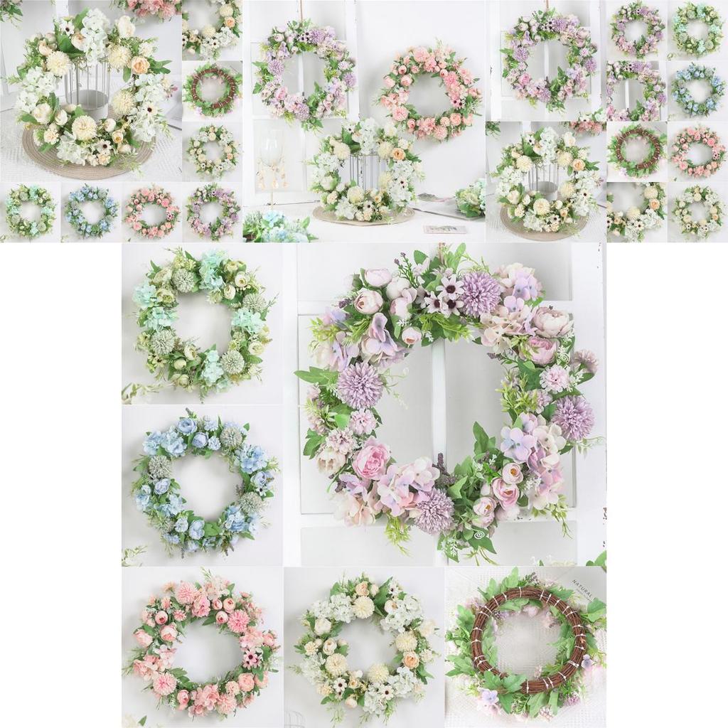 Elegant 40cm Artificial Rose Peony Flower Wreath With High Realistic Appearance