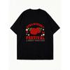 Oversized T-Shirt Black Strawberry Festival Graphic Print With Text A Berry Good Time Casual Wear For Summer Outings And Festivals