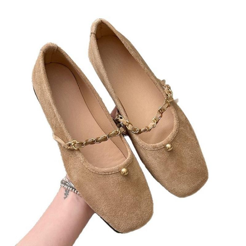 New Flat,shallow Toe Single Shoes for Women Large-sized Breathable Bean Shoes
