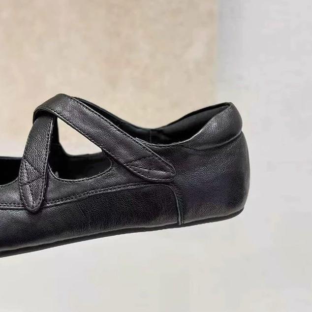 French inner height increase cross belt shallow mouth single shoes women's fashion casual versatile commuter comfortable ballet shoes