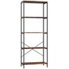 5-Tier Bookshelf, Industrial Bookcase with Metal Frame - Rustic Brown and Black