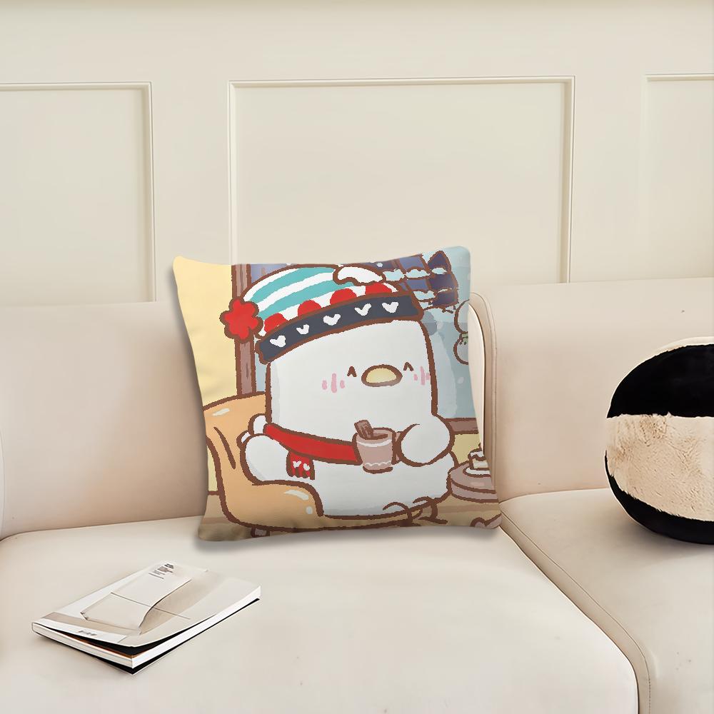 Cartoon Winter Cute Chicken and Duck Cushion Cover Pillow Cover Decoration Room Home Sofa Living Office Car Nordic Simplicity