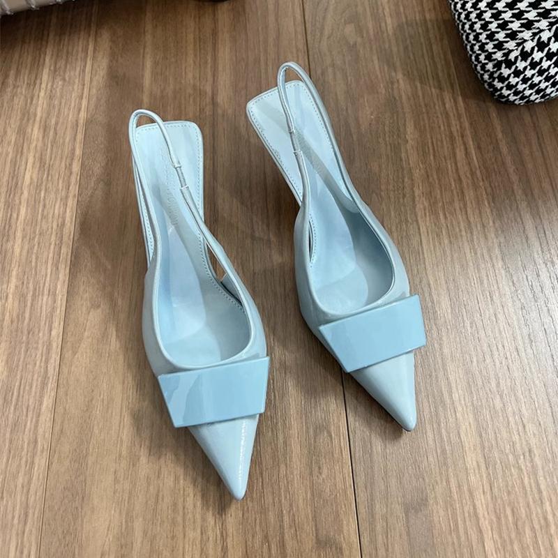 Fashion SUOJIALUN 2024 Spring New Brand Women Sandal Fashion Buckle Ladies Elegant Dress Slingback Shoes Thin High Heel Pointed Toe Pump