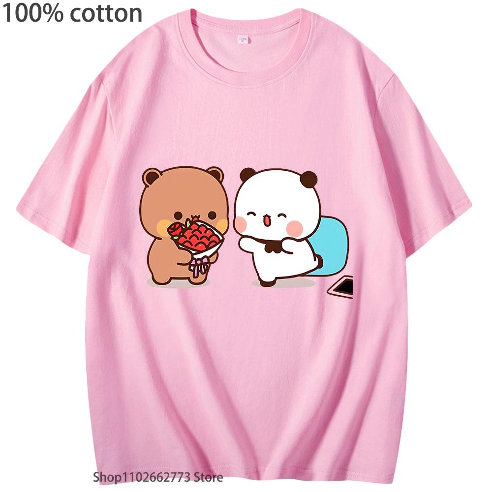 Urocze koszulki Dudu Witamy w domu Bubu Koszulka graficzna Kobiety Mężczyźni Casual Kawaii Nadruk Misia Pandy T-shirty Letnia bawełniana koszulka