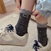 Women’s Cute Dotted Frilly Socks Soft Cotton Breathable Casual Fashion Preppy Style Long Socks Comfortable Novelty Socks