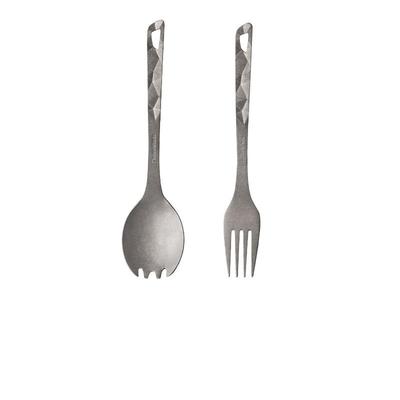 Thous Winds Cutlery Titanium Fork Spoon Spork Lightweight and Durable Cookware for Camping Solo Camping Outdoors Storage Bag Included