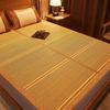 Bamboo Ice Silk Cooling Mat, Foldable Dual-Use for Summer and Winter, Single Person Dormitory Straw Mat