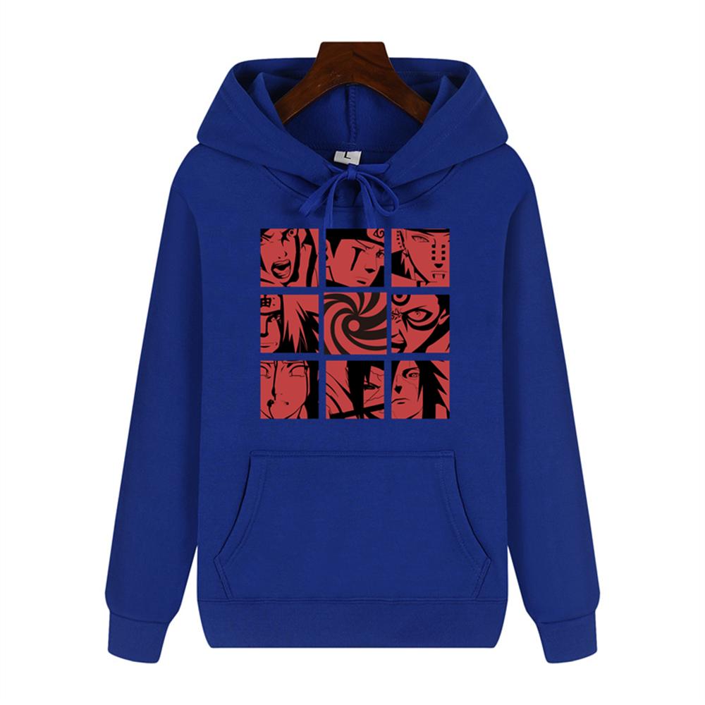 Naruto creative Dziewięć nadruków w kratkę Jesień i zima wygodna miękka gruba męska wysokiej jakości swobodna moda ciepła bluza z kapturem