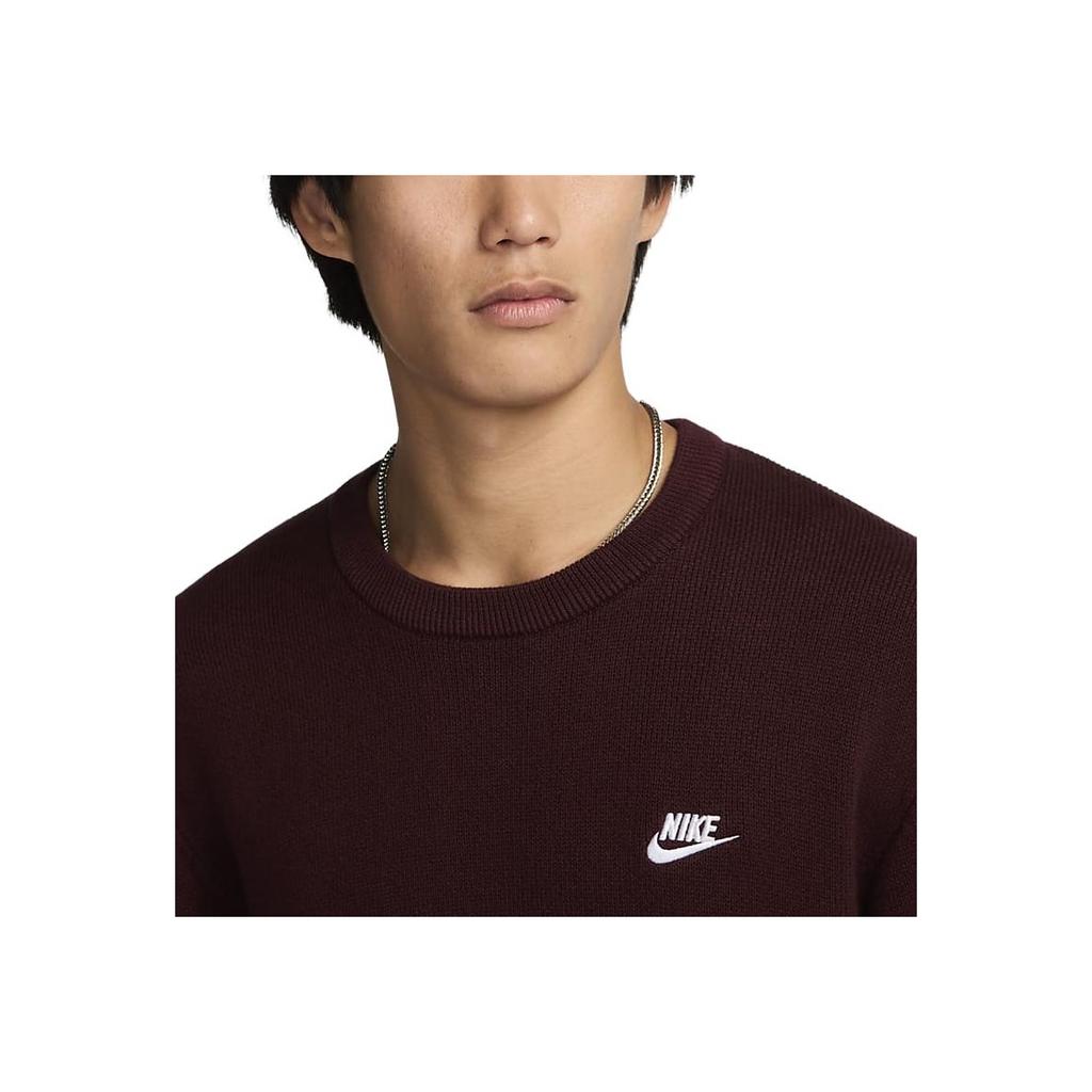 Nike Club Mote Komfortabel Rundhalset Genser Herre genser Burgunder FQ2913-652